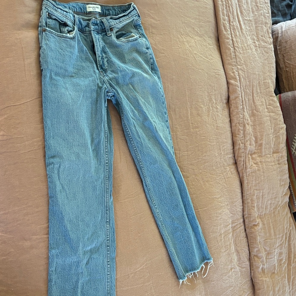 Abercrombie & Fitch Women's Straight Leg Blue Jeans